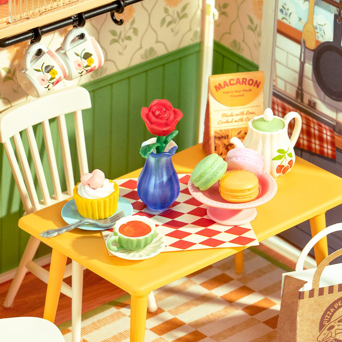 Floral Blue Dining Lounge Mini Super Creator DIY Room