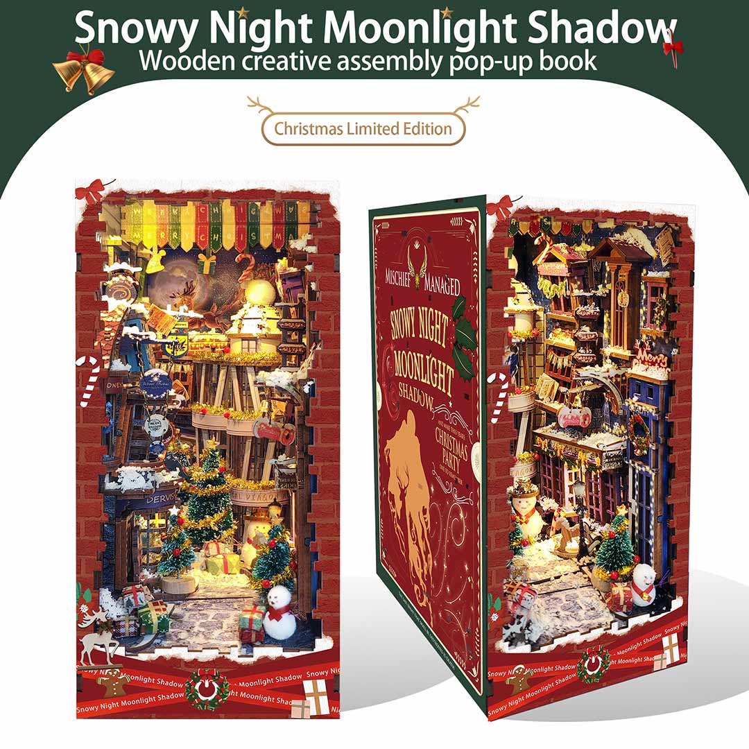 Merry Christmas Diagon Alley DIY Book Nook Shelf
