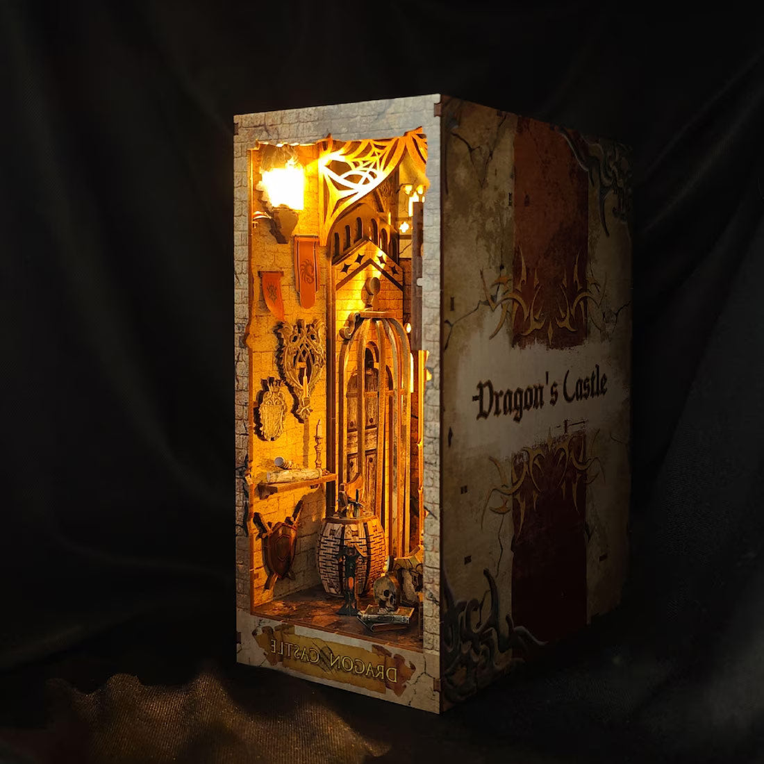 (Sold Out) Dragon Castle 3D Wooden Puzzle Book Nook