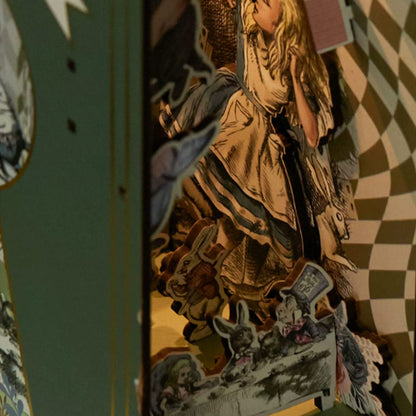 (sold out) Alice In Wonderland Wooden Book Nook Bookshelf Insert