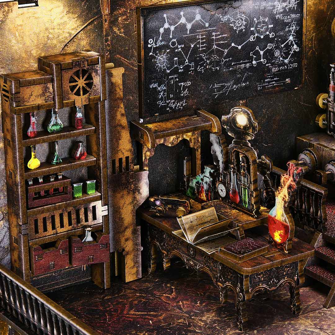 (Sold out) Mad Scientist’s Lab – DIY Wooden Book Nook Kit