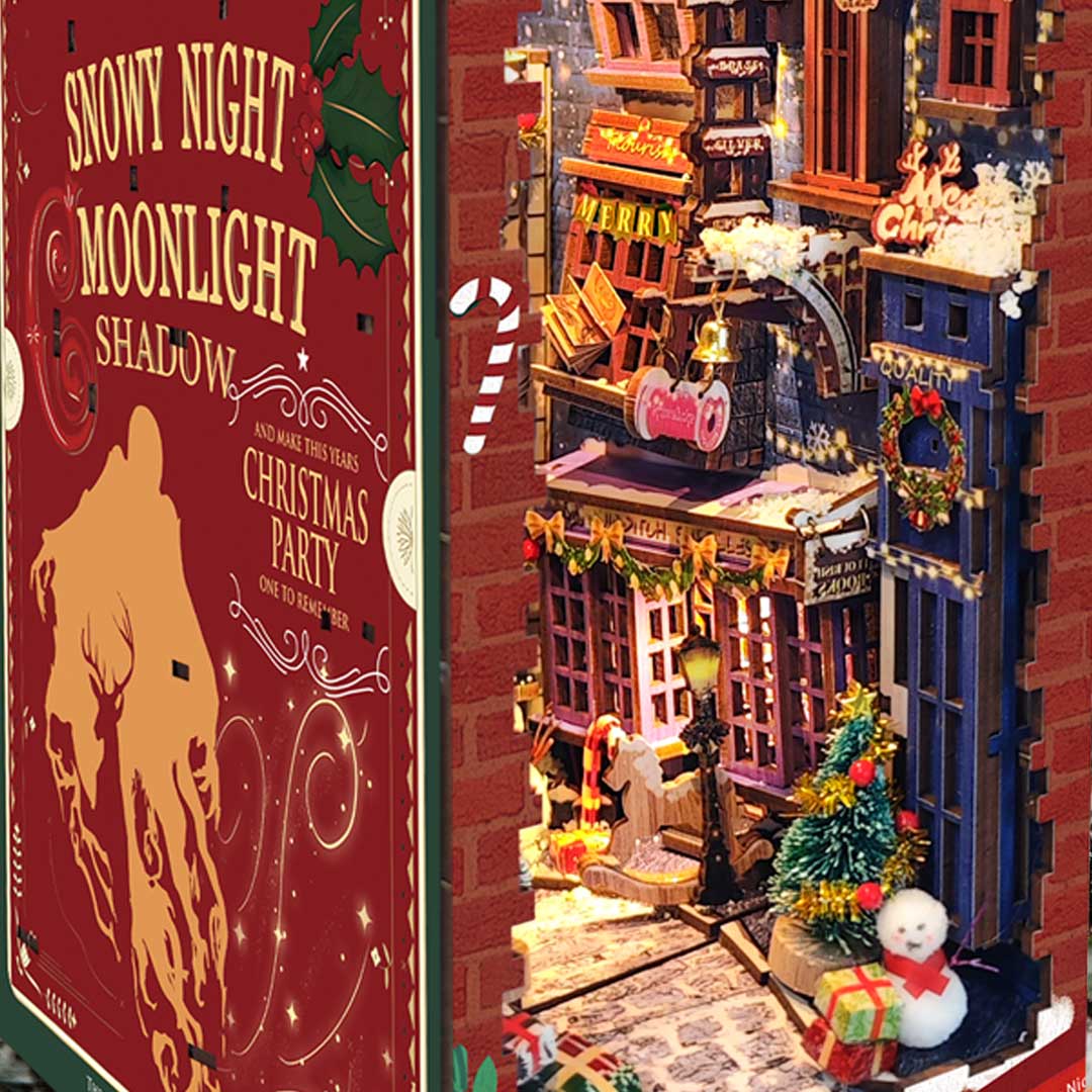 Merry Christmas Diagon Alley DIY Book Nook Shelf