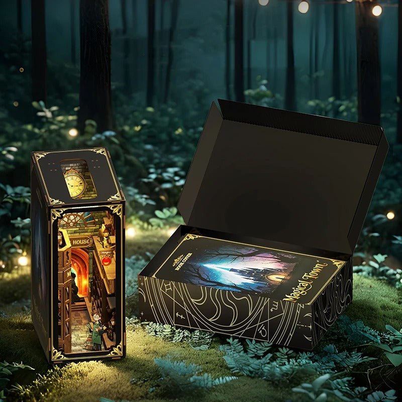 DIY Magic Alley Book Nook Kit – Miniature Magical Town Bookshelf Insert