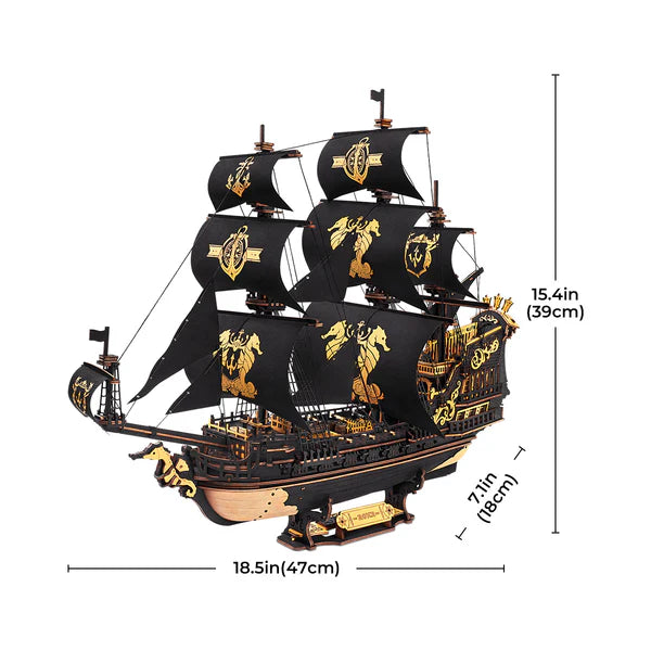 Seahorse Barque – DIY 3D Wooden Puzzle Kit
