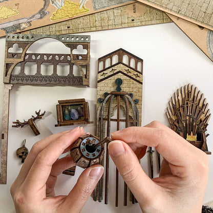 (Sold Out) Dragon Castle 3D Wooden Puzzle Book Nook