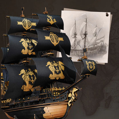 Seahorse Barque – DIY 3D Wooden Puzzle Kit