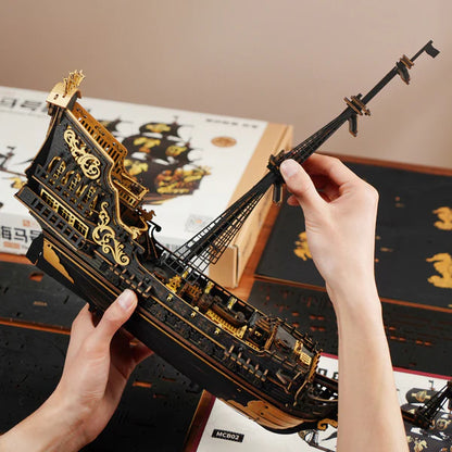 Seahorse Barque – DIY 3D Wooden Puzzle Kit