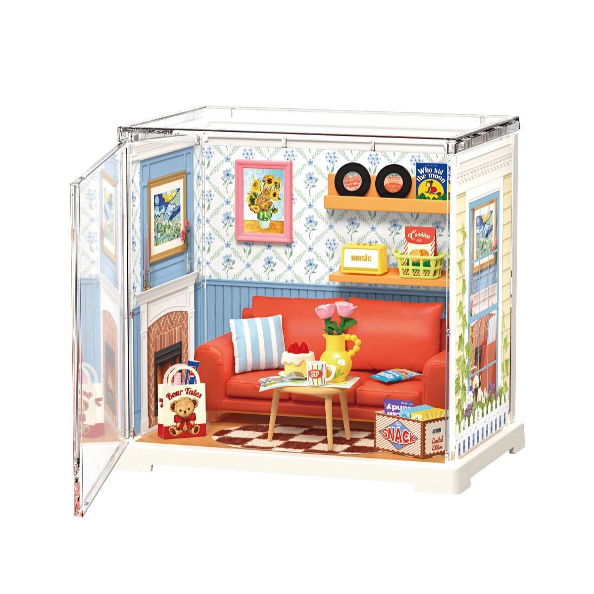 Floral Blue Dining Lounge Mini Super Creator DIY Room