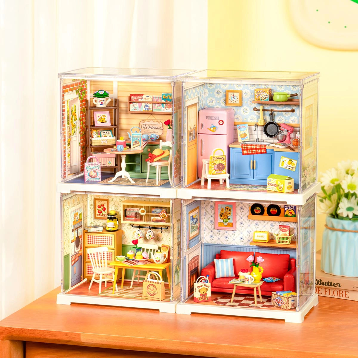 Floral Blue Dining Lounge Mini Super Creator DIY Room