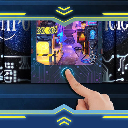 Cyberpunk Metropolis DIY Book Nook Bookshelf Inserts