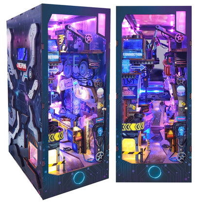Cyberpunk Metropolis DIY Book Nook Bookshelf Inserts