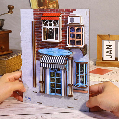 Island Holiday Wooden Puzzle Book Nook Shelf Insert