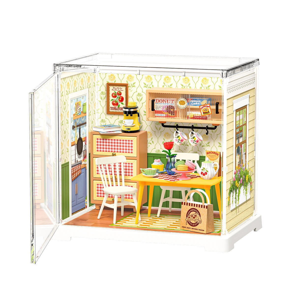 Floral Blue Dining Lounge Mini Super Creator DIY Room