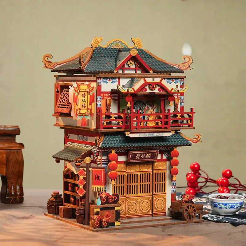 Ancient Restaurant – 3D Wooden Puzzle Desktop Storage Kit