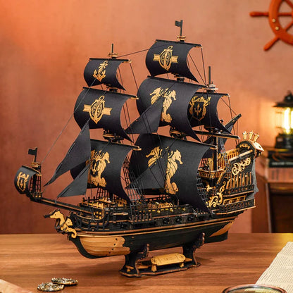 Seahorse Barque – DIY 3D Wooden Puzzle Kit