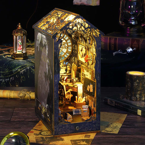 Detective Agency Wooden Puzzle Book Nook Shelf Insert