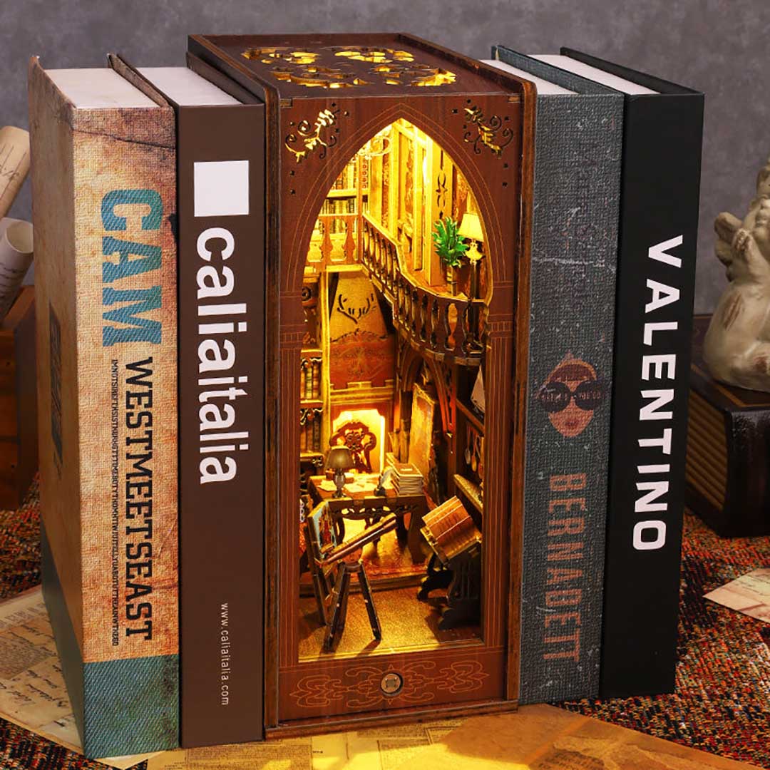 Library Of Books Wooden Puzzle Book Nook Bookshelf