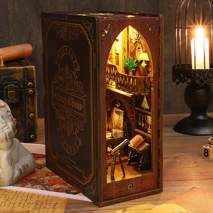 Library Of Books Wooden Puzzle Book Nook Bookshelf