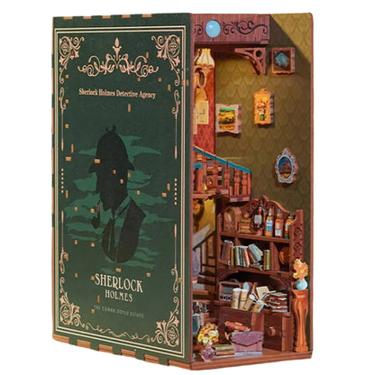 Sherlock Holmes Detective Agency Wooden Puzzle Book Nook