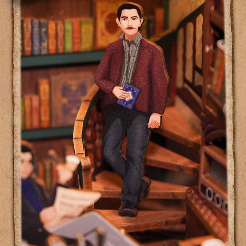 Sherlock Holmes Detective Agency Wooden Puzzle Book Nook