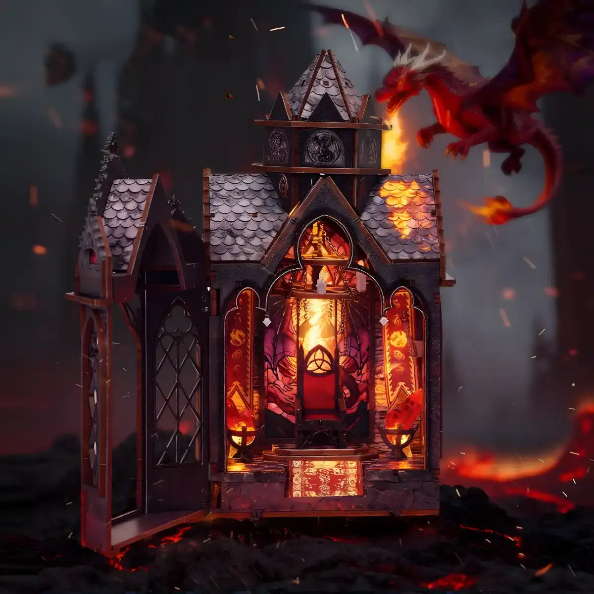 Dragon Wing Book Nook Flame throne – DIY Book Nook Shelf Insert
