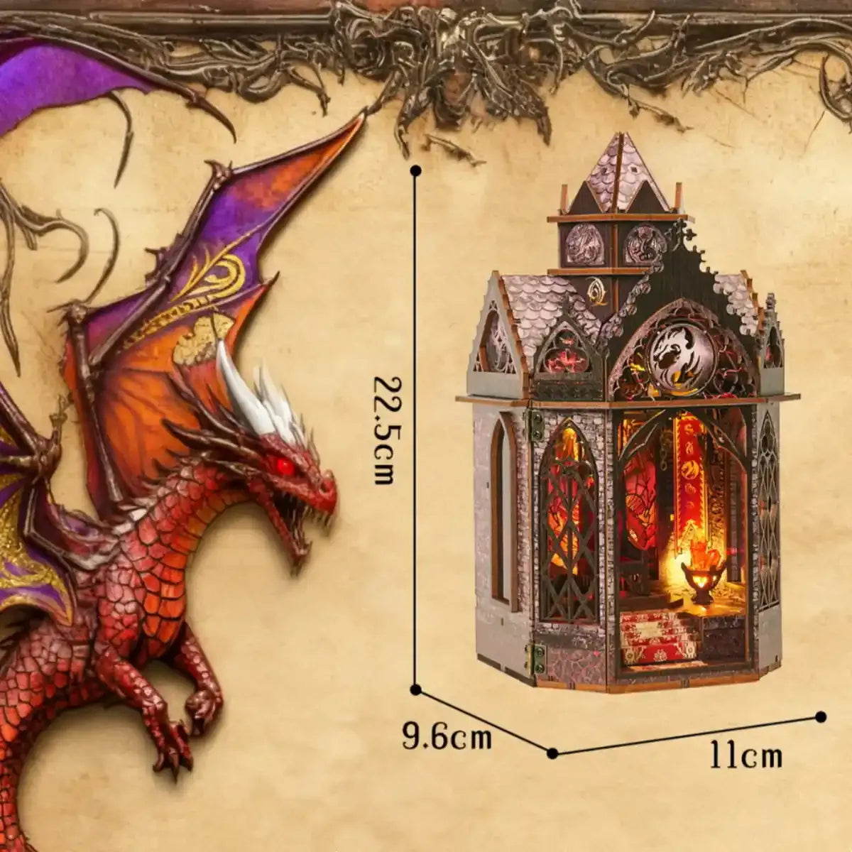 Dragon Wing Book Nook Flame throne – DIY Book Nook Shelf Insert