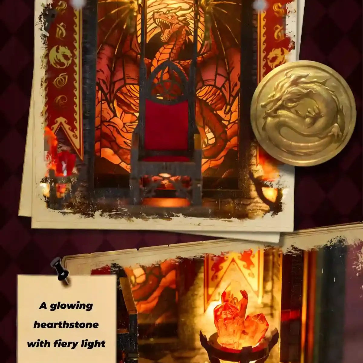 Dragon Wing Book Nook Flame throne – DIY Book Nook Shelf Insert